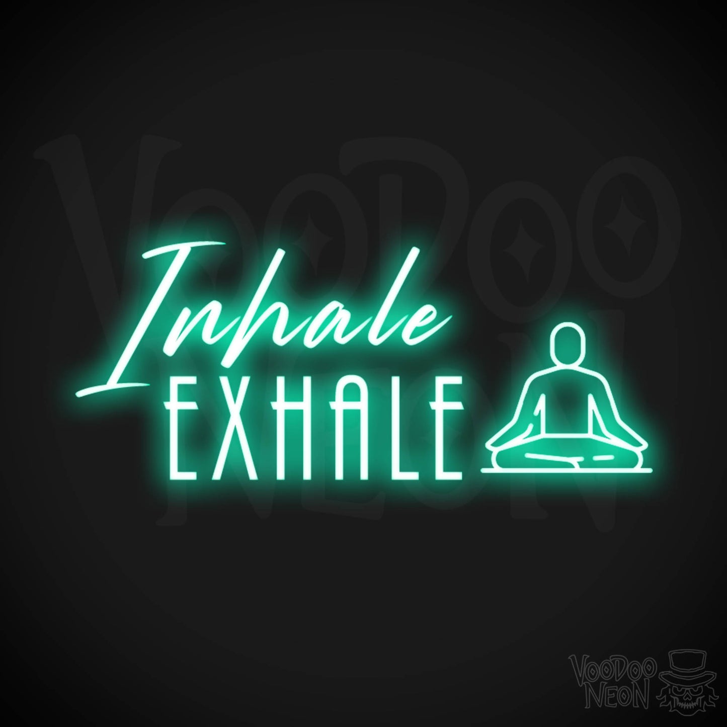 Inhale Exhale Sign - Inhale Exhale Neon Sign - Inhale Exhale Art - LED Sign - Color Light Green