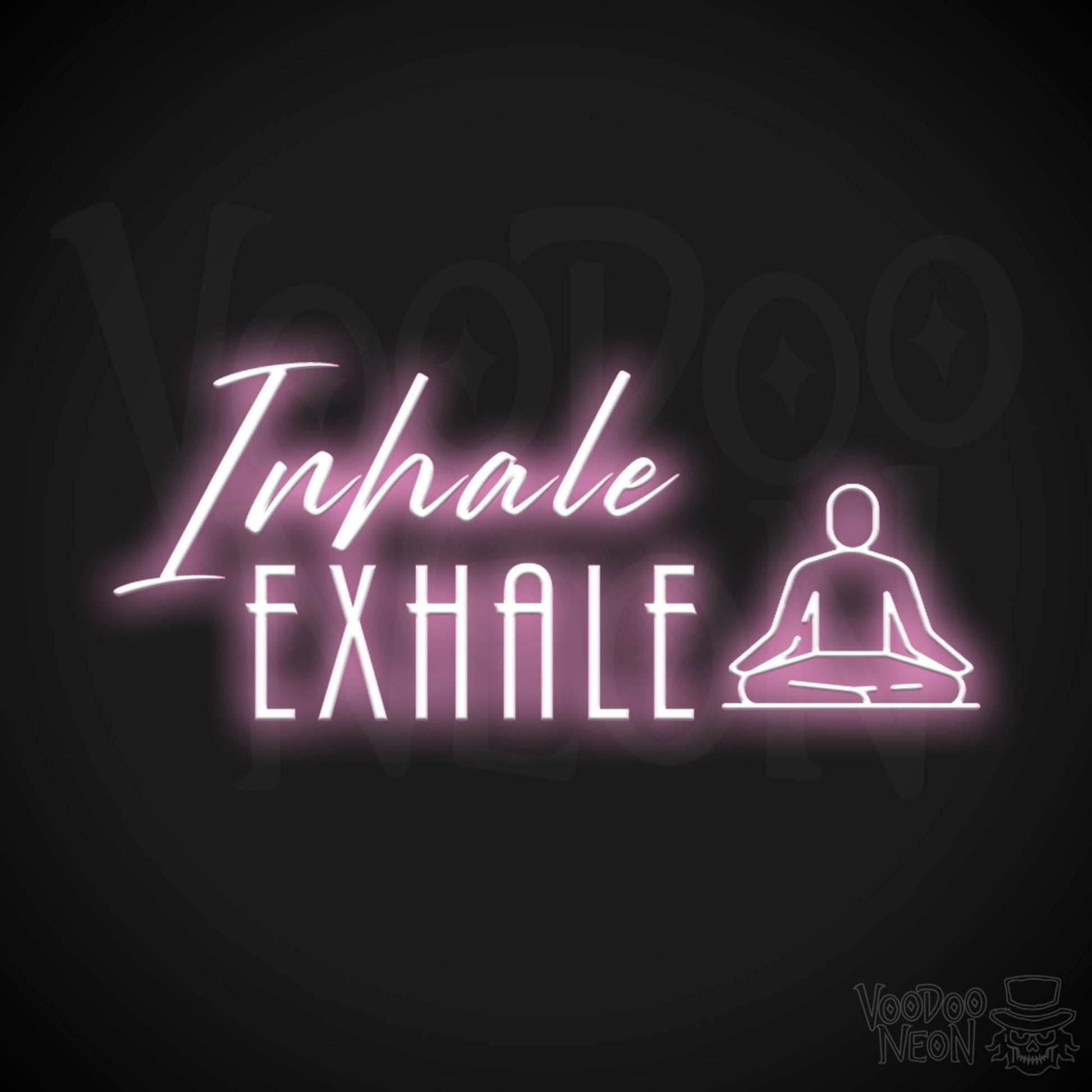Inhale Exhale Sign - Inhale Exhale Neon Sign - Inhale Exhale Art - LED Sign - Color Light Pink
