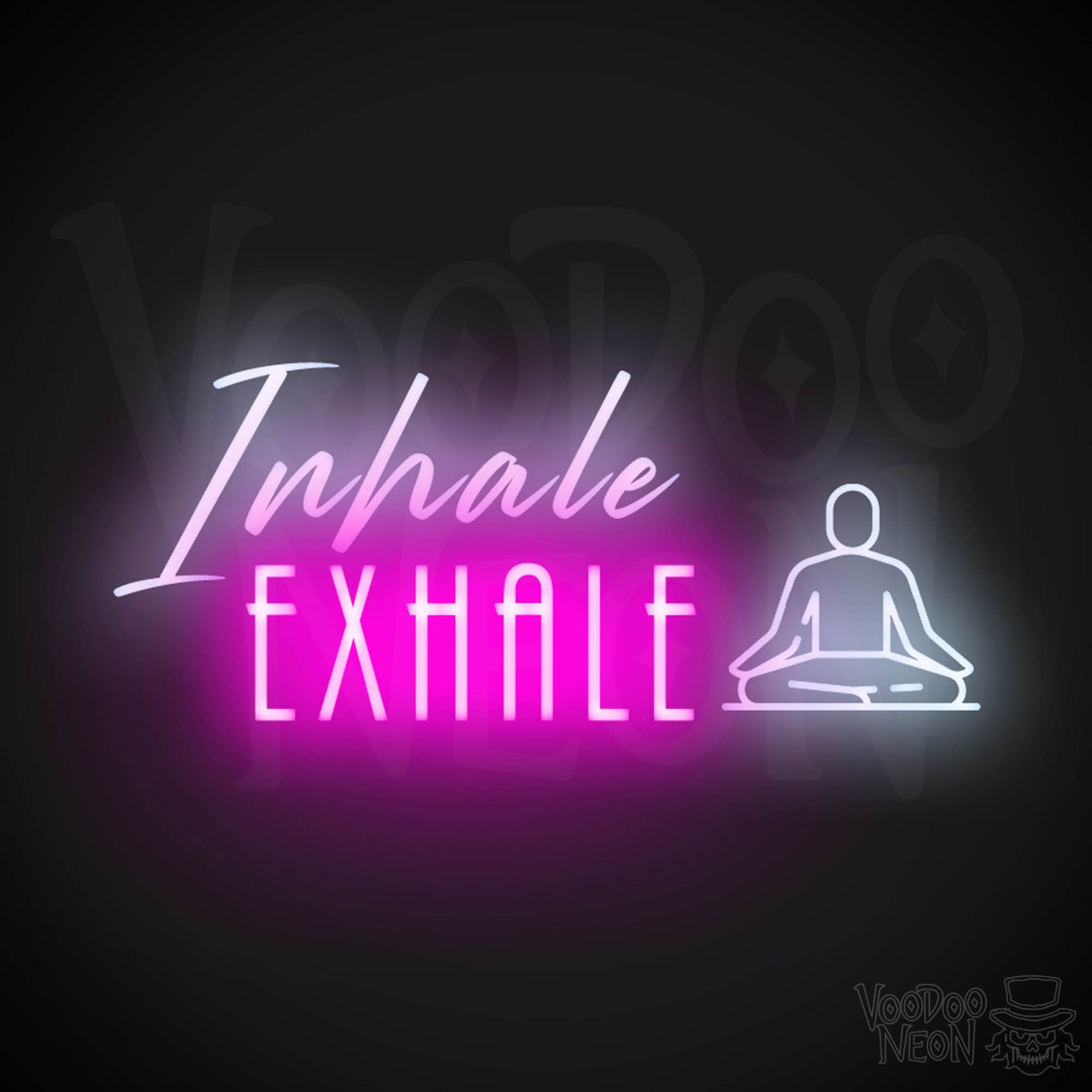 Inhale Exhale Sign - Inhale Exhale Neon Sign - Inhale Exhale Art - LED Sign - Color Multi-Color