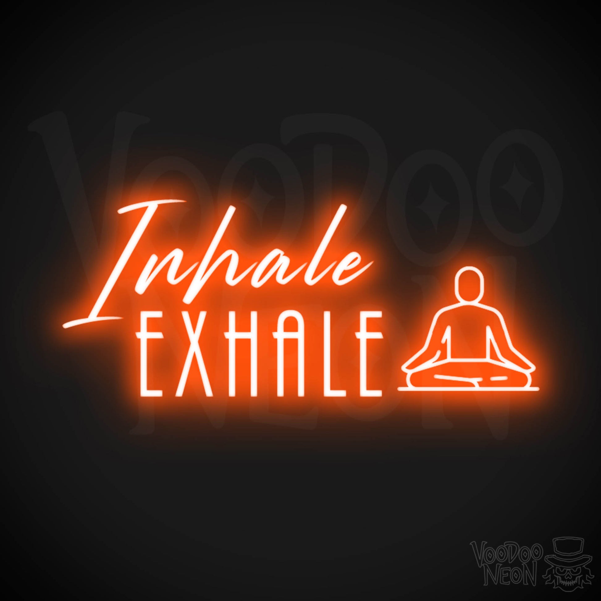 Inhale Exhale Sign - Inhale Exhale Neon Sign - Inhale Exhale Art - LED Sign - Color Orange