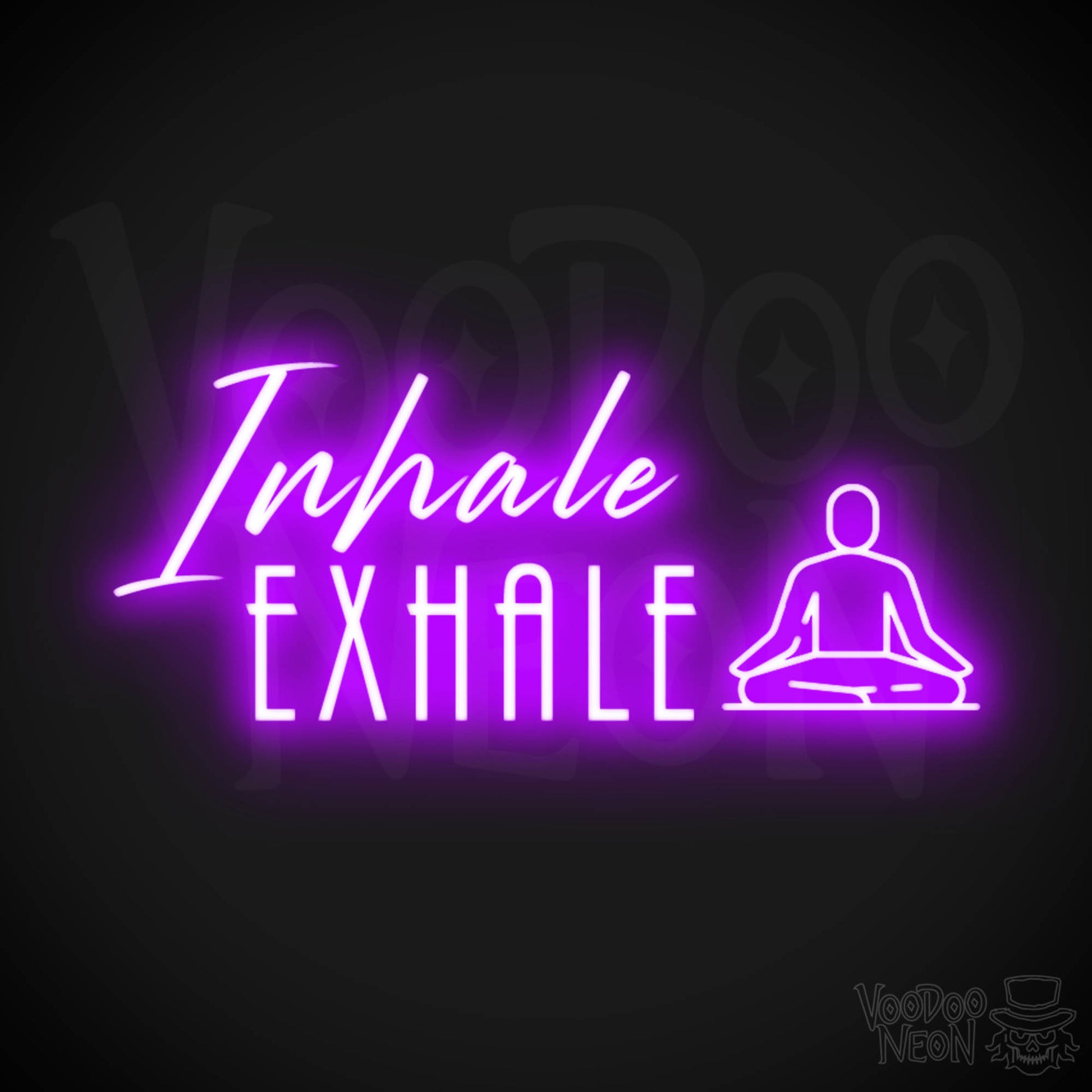 Inhale Exhale Sign - Inhale Exhale Neon Sign - Inhale Exhale Art - LED Sign - Color Purple