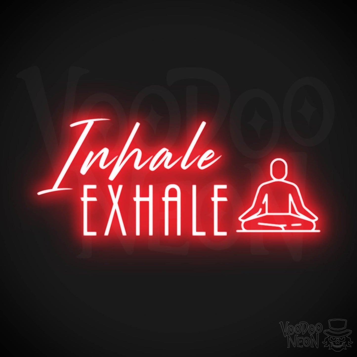 Inhale Exhale Sign - Inhale Exhale Neon Sign - Inhale Exhale Art - LED Sign - Color Red