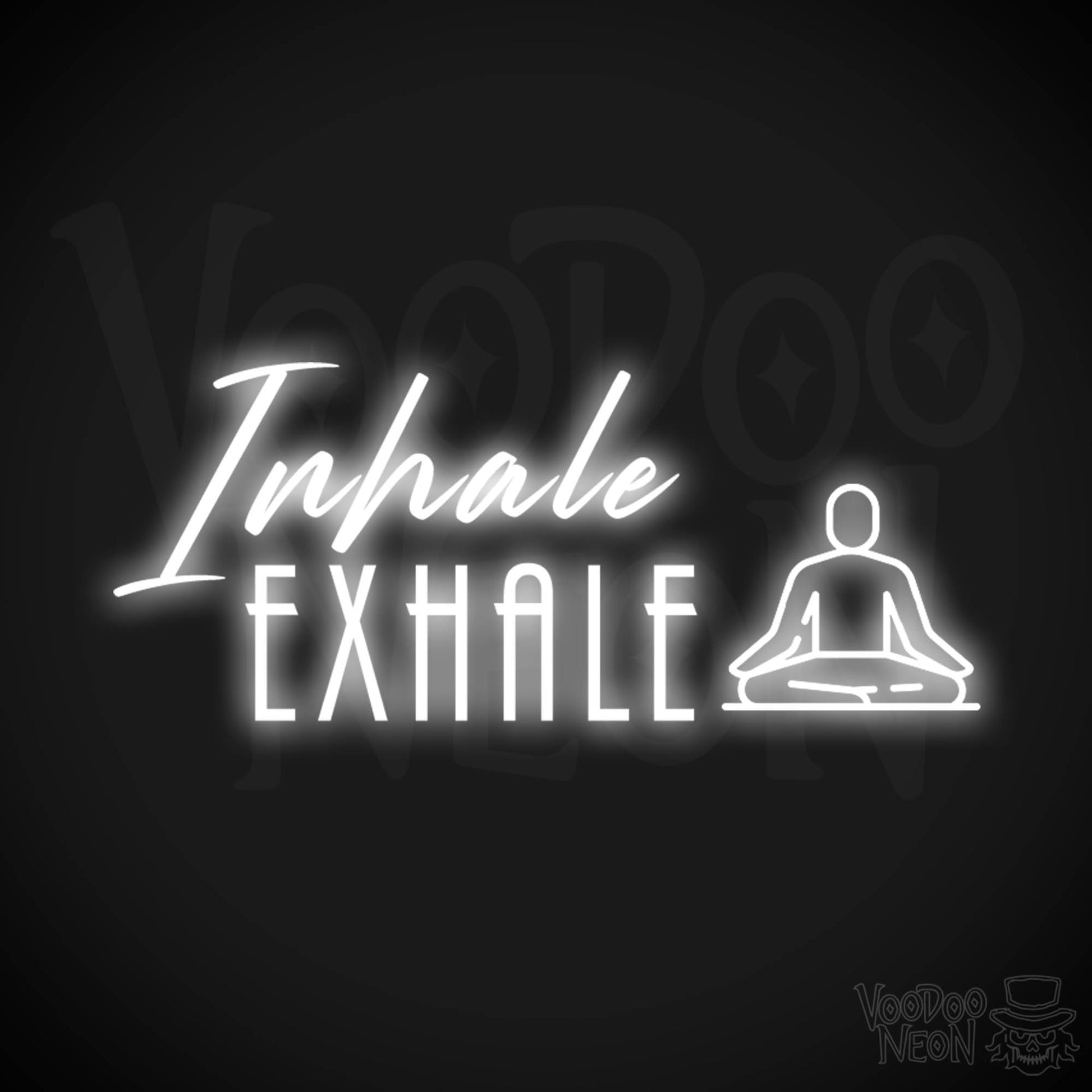 Inhale Exhale Sign - Inhale Exhale Neon Sign - Inhale Exhale Art - LED Sign - Color White