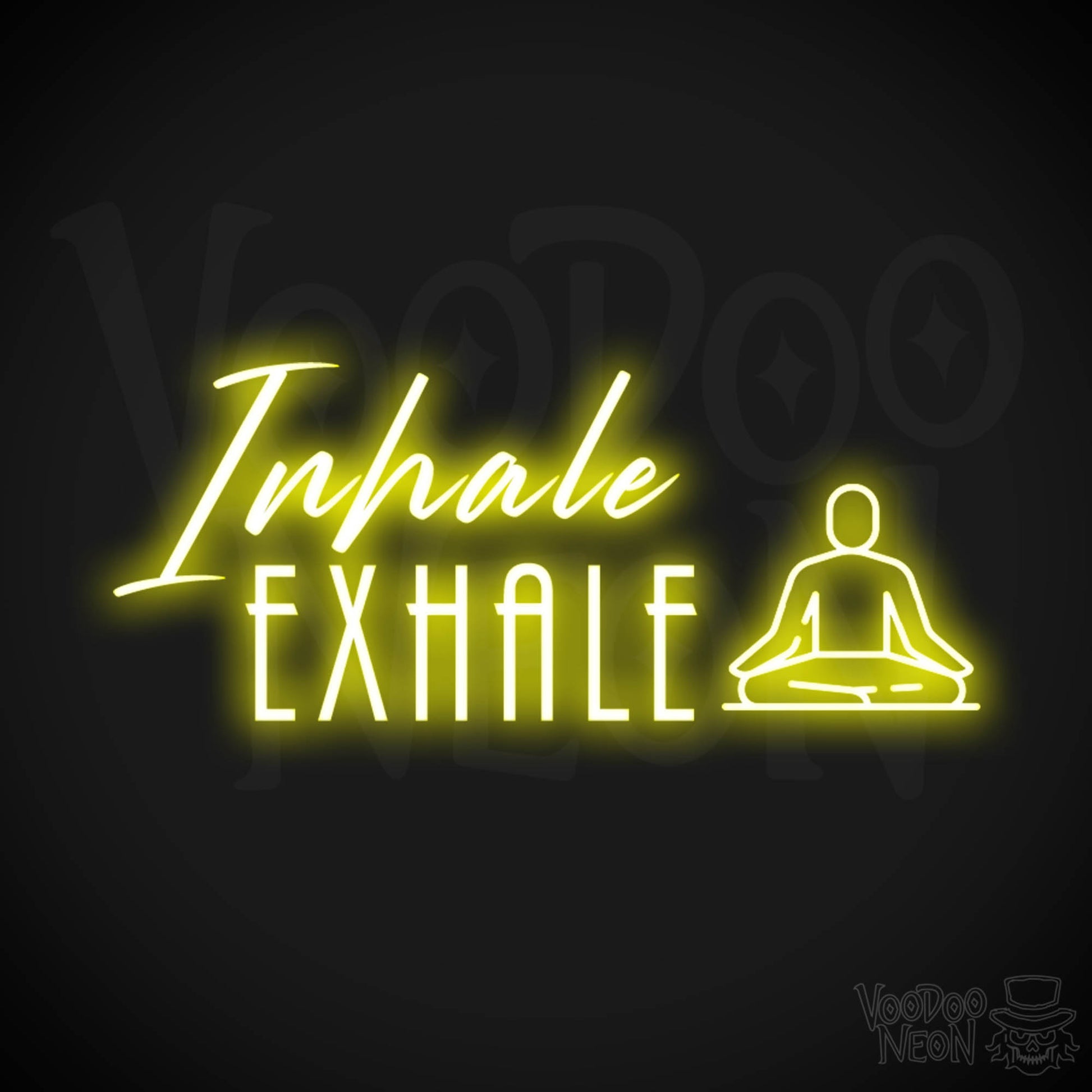 Inhale Exhale Sign - Inhale Exhale Neon Sign - Inhale Exhale Art - LED Sign - Color Yellow