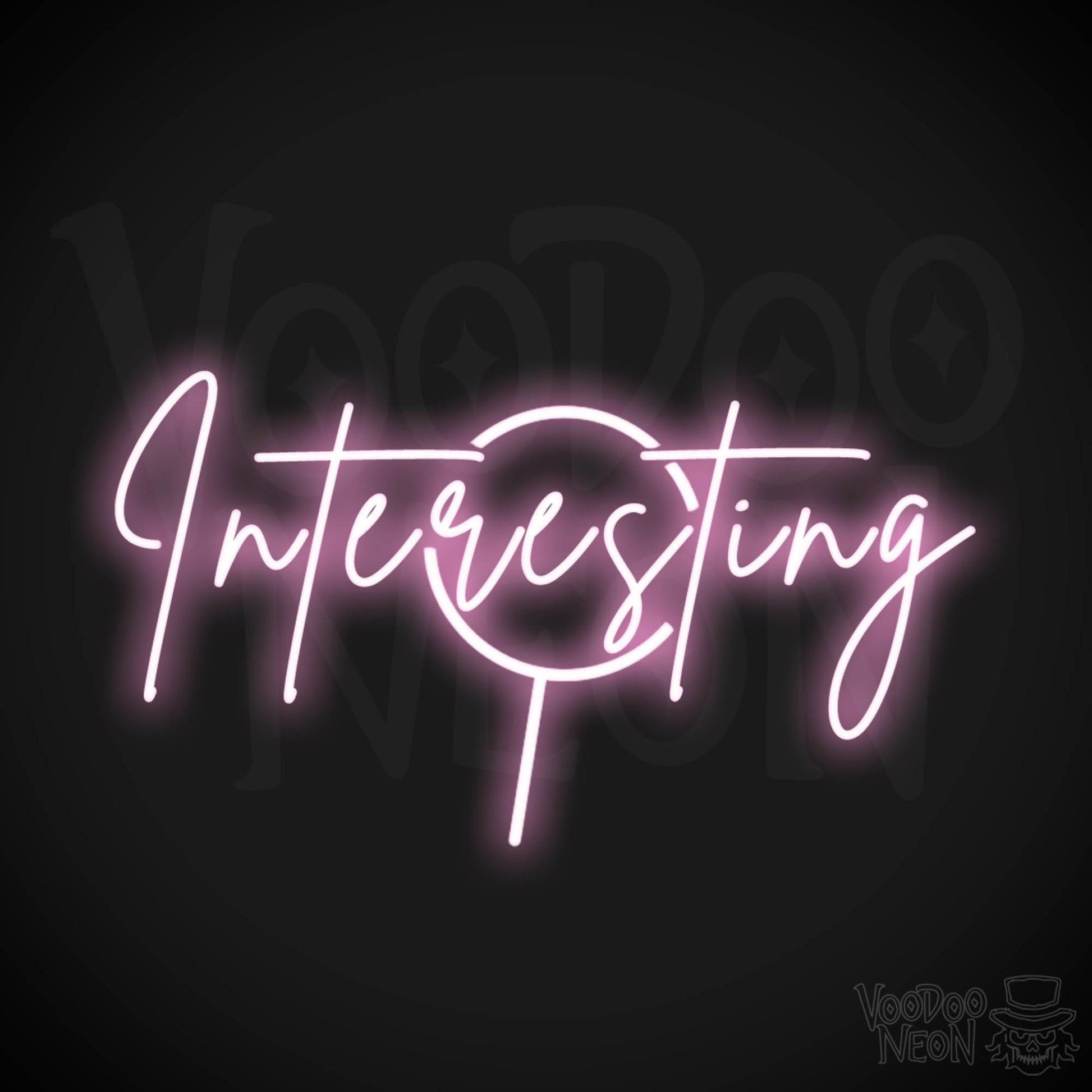 Interesting Neon Sign - Neon Interesting Sign - Word Sign - Color Light Pink