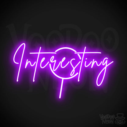 Interesting Neon Sign - Neon Interesting Sign - Word Sign - Color Purple