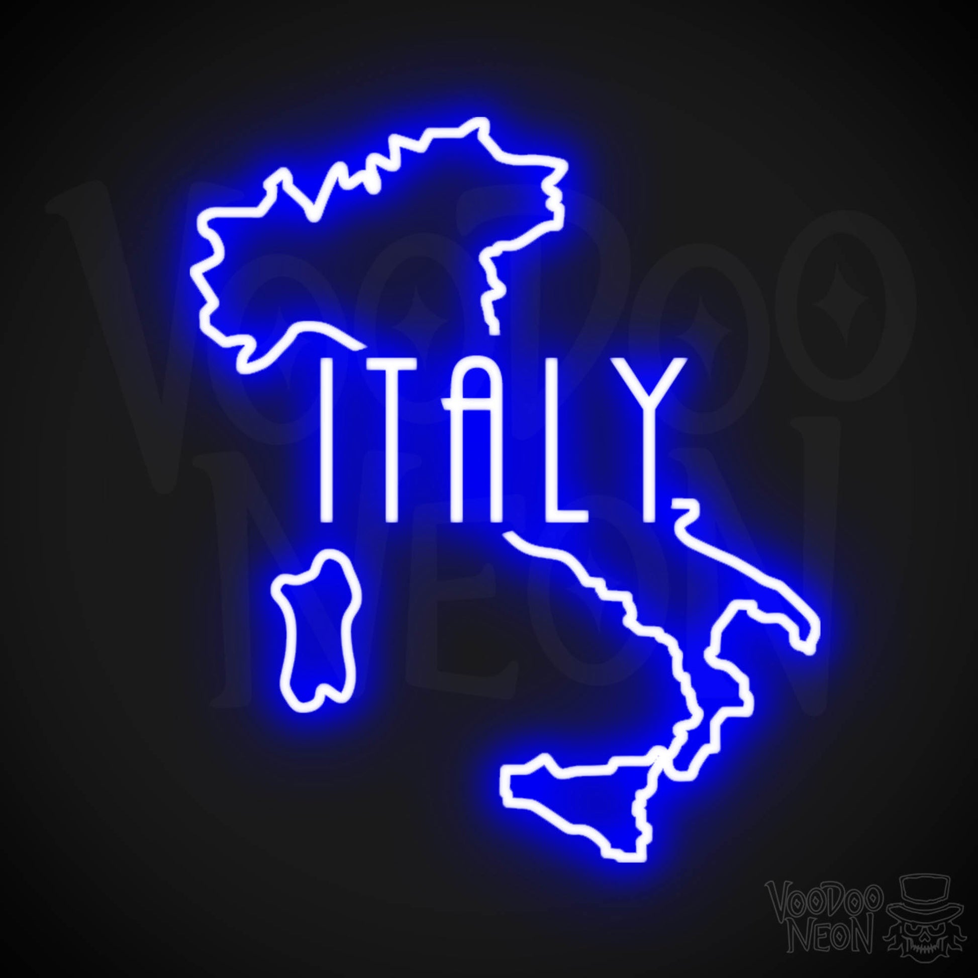 Italy Neon Sign - Neon Italy Sign - LED Sign - Color Dark Blue