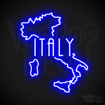 Italy Neon Sign - Neon Italy Sign - LED Sign - Color Dark Blue