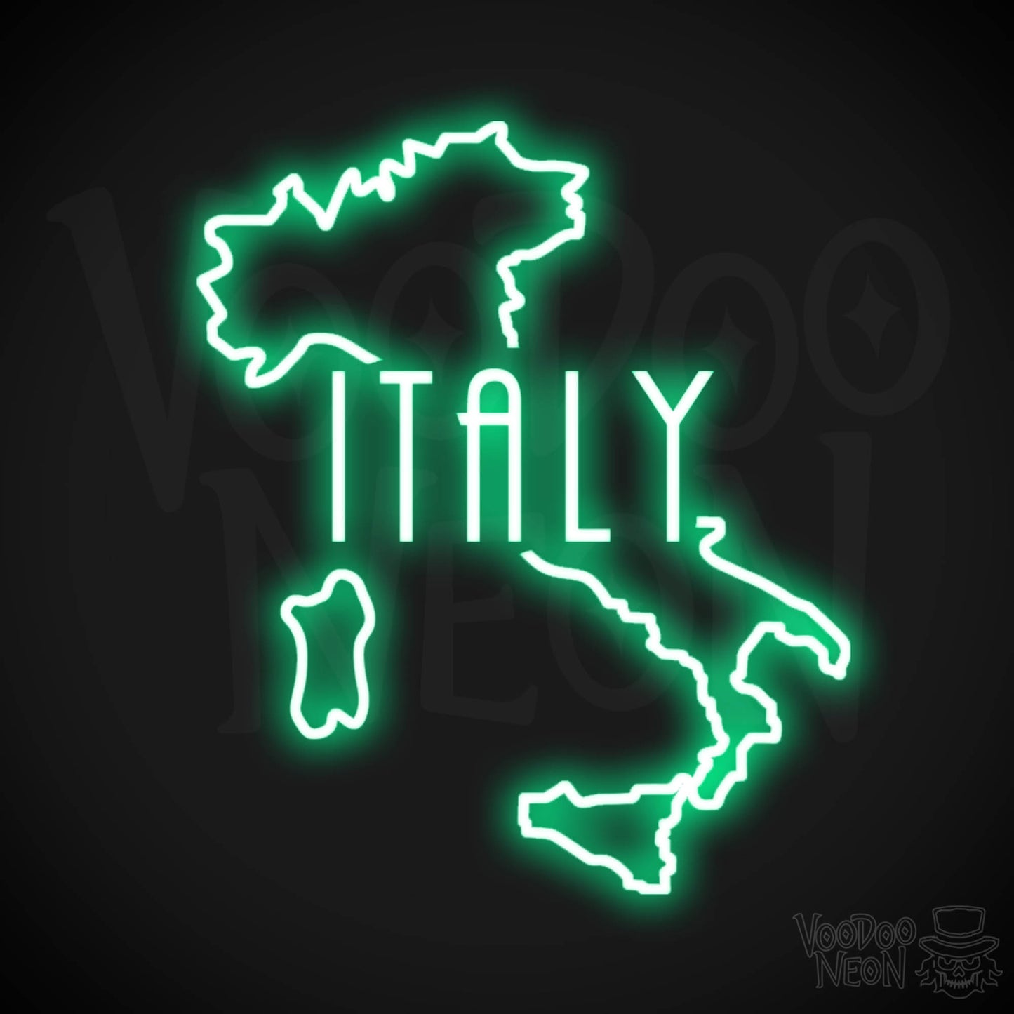 Italy Neon Sign - Neon Italy Sign - LED Sign - Color Green