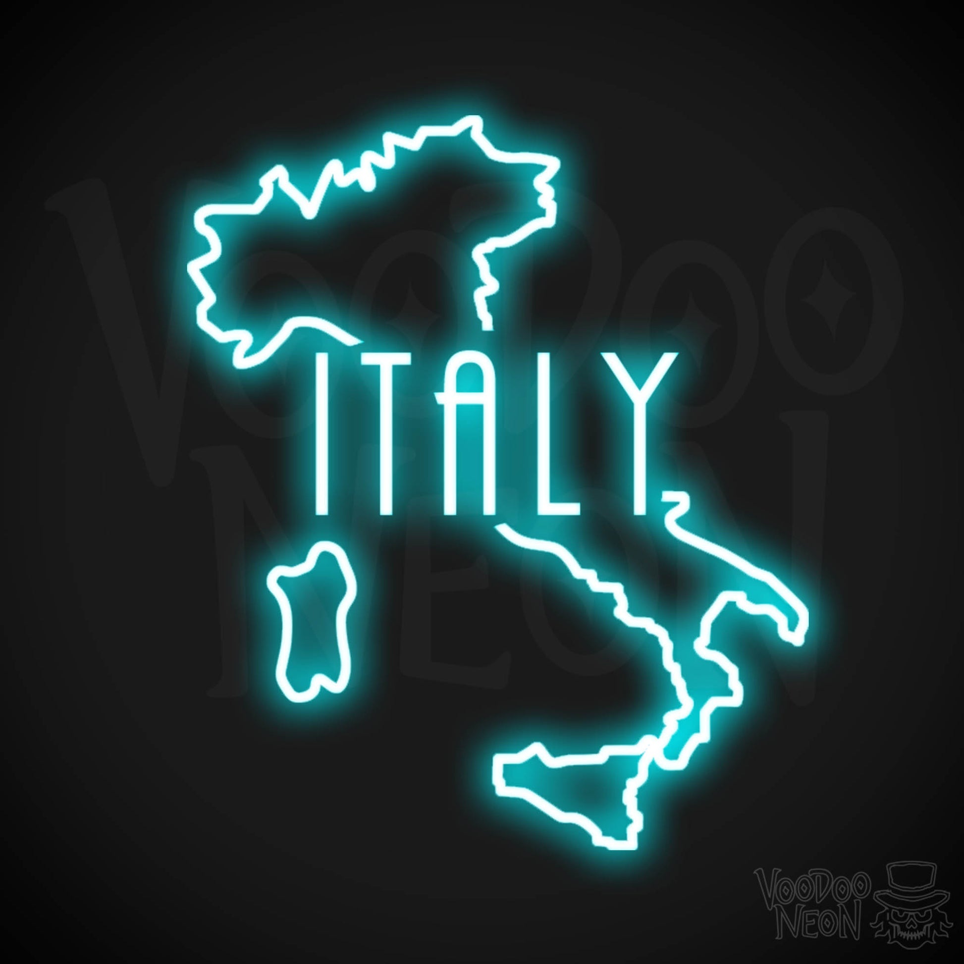Italy Neon Sign - Neon Italy Sign - LED Sign - Color Ice Blue