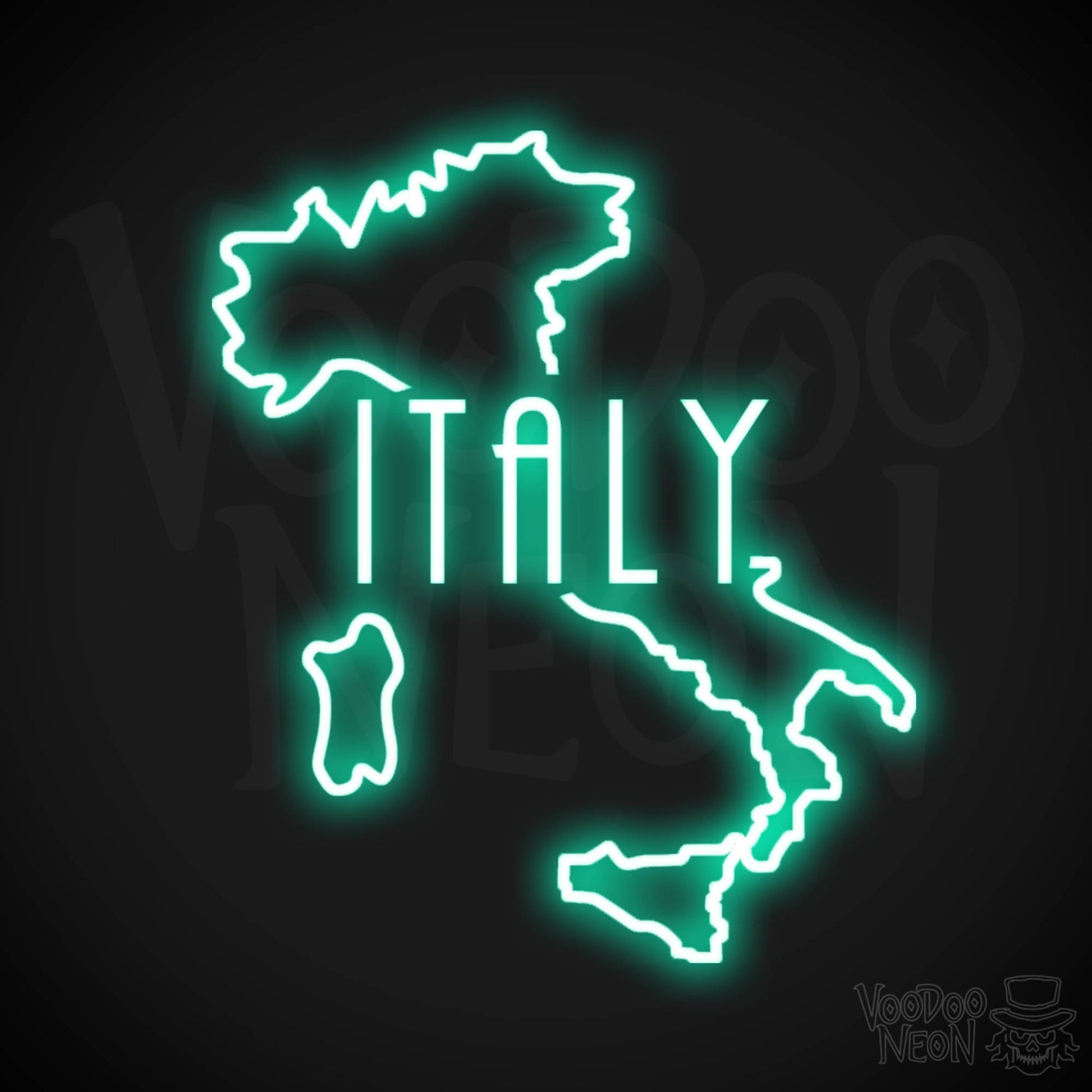 Italy Neon Sign - Neon Italy Sign - LED Sign - Color Light Green