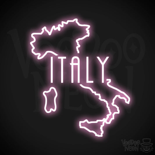 Italy Neon Sign - Neon Italy Sign - LED Sign - Color Light Pink