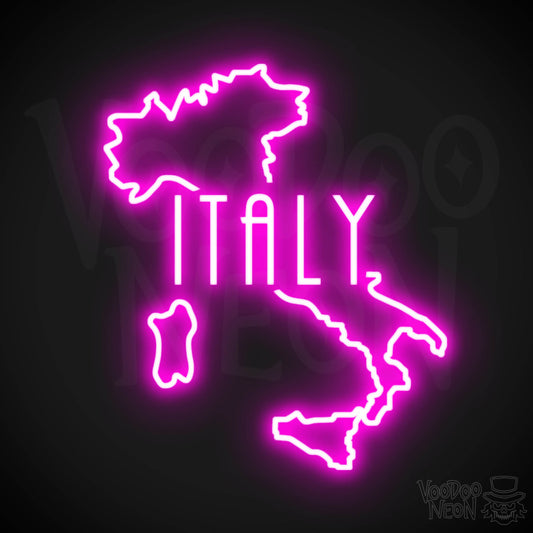 Italy Neon Sign - Neon Italy Sign - LED Sign - Color Pink