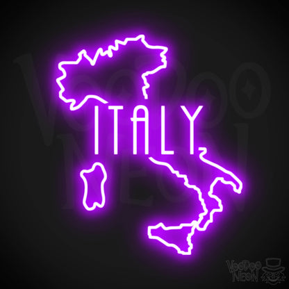 Italy Neon Sign - Neon Italy Sign - LED Sign - Color Purple