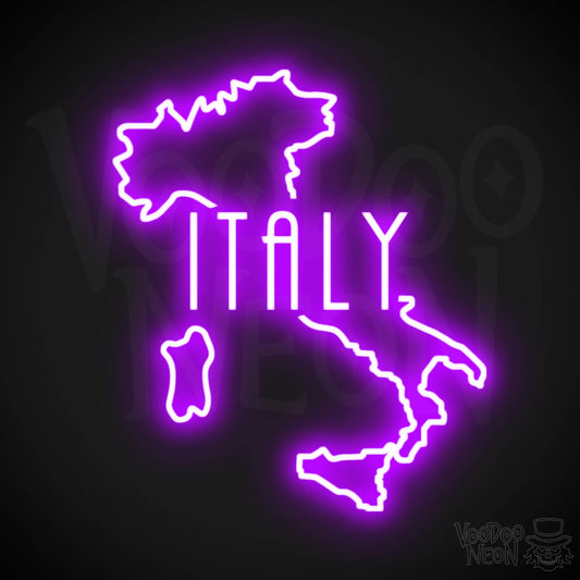 Italy Neon Sign - Neon Italy Sign - LED Sign - Color Purple