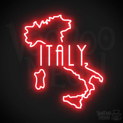 Italy Neon Sign - Neon Italy Sign - LED Sign - Color Red