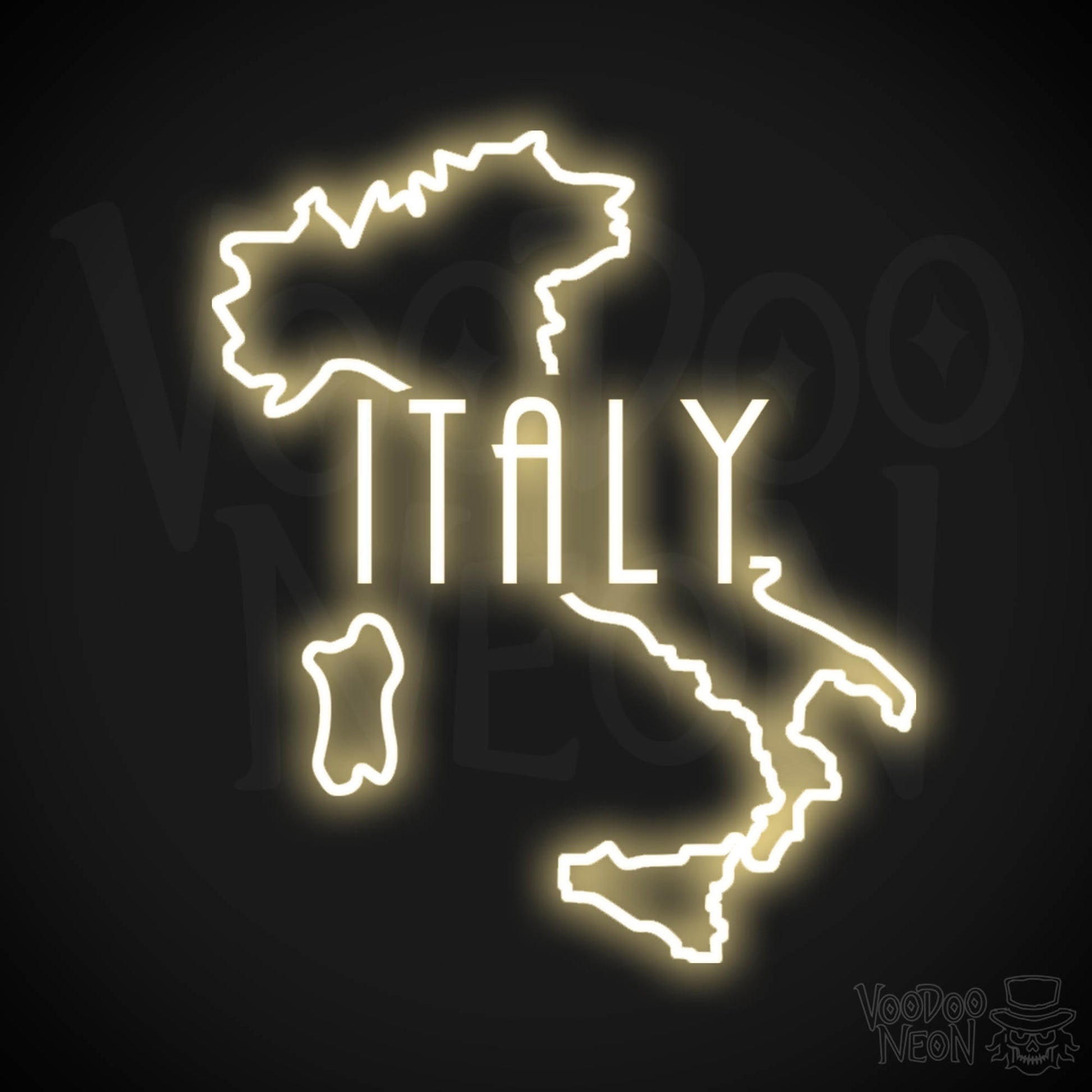 Italy Neon Sign - Neon Italy Sign - LED Sign - Color Warm White