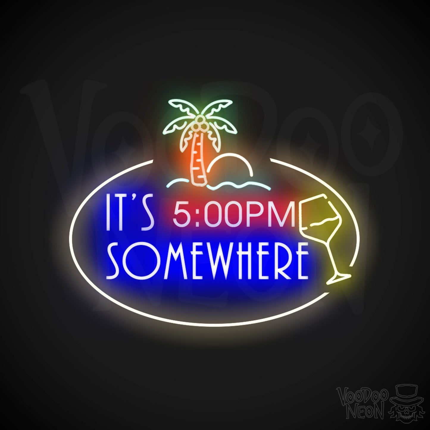 It's 5pm Somewhere Neon Sign - Neon its 5pm Somewhere Sign - Color Multi-Color