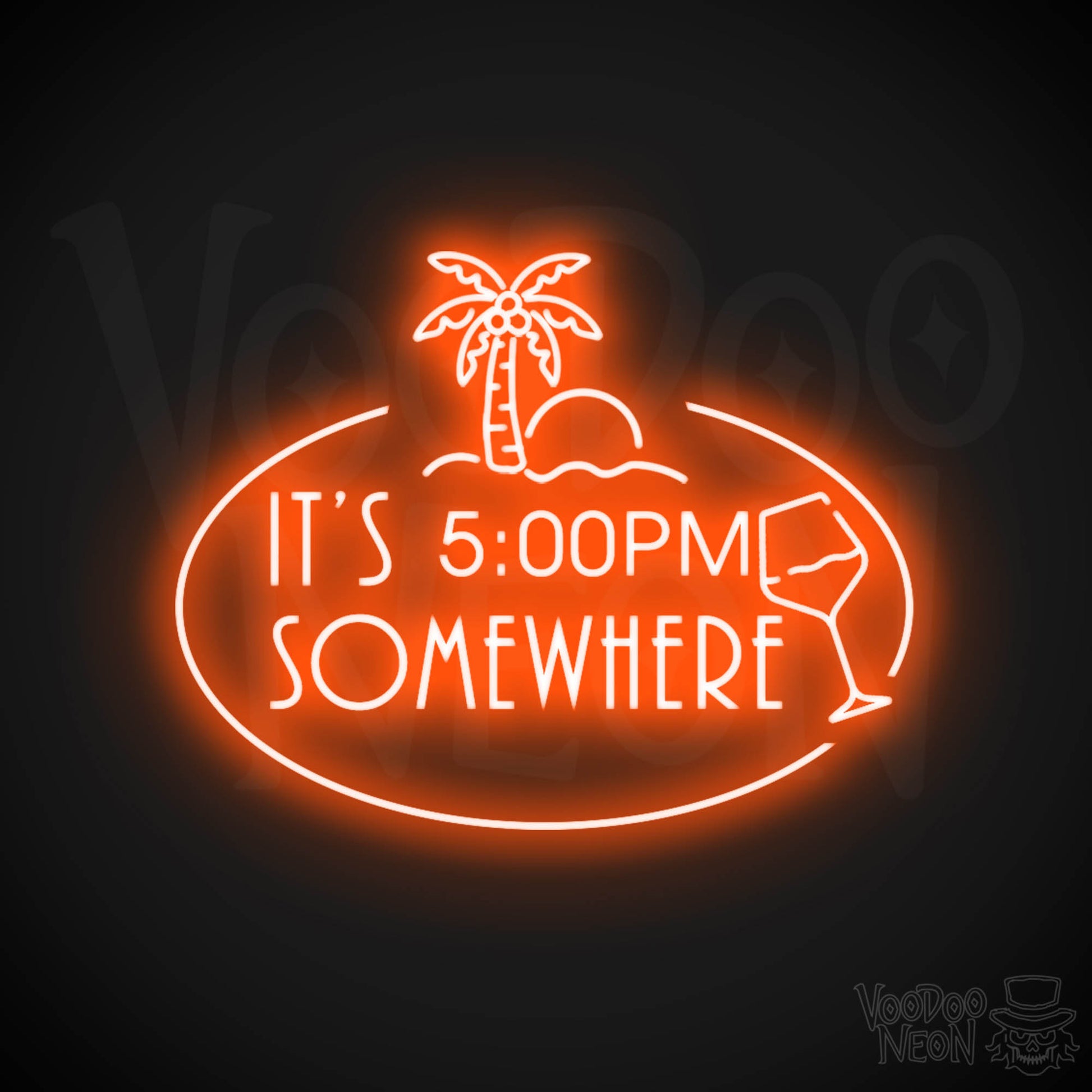 It's 5pm Somewhere Neon Sign - Neon its 5pm Somewhere Sign - Color Orange
