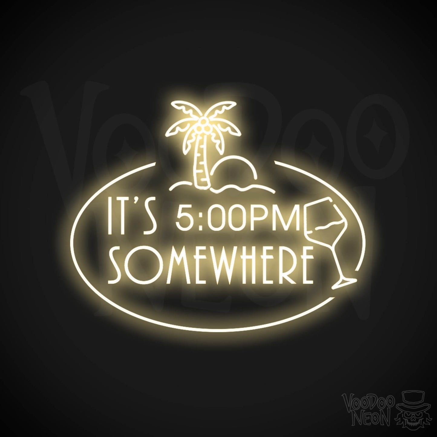 It's 5pm Somewhere Neon Sign - Neon its 5pm Somewhere Sign - Color Warm White