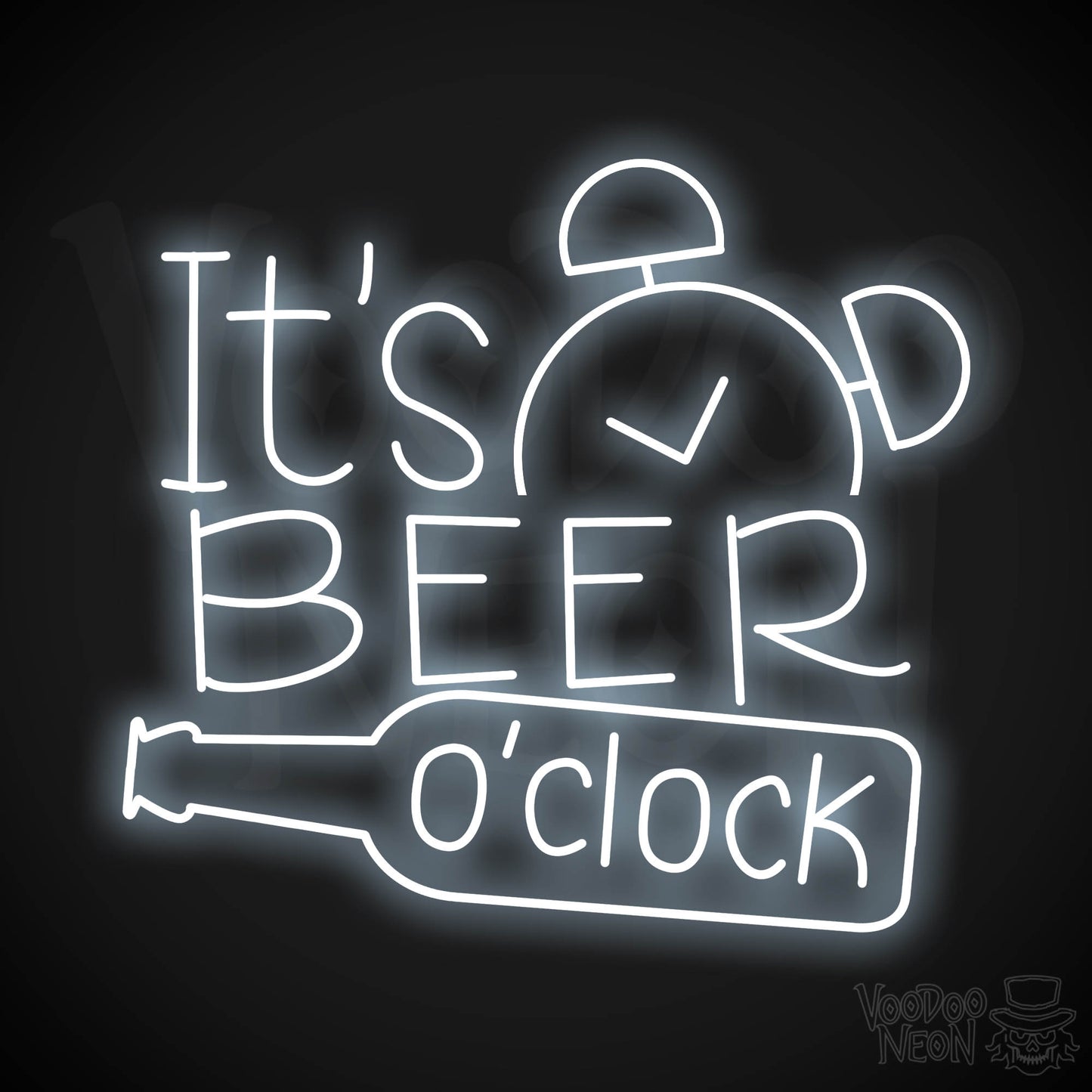 It's Beer O'Clock Neon Sign - Cool White