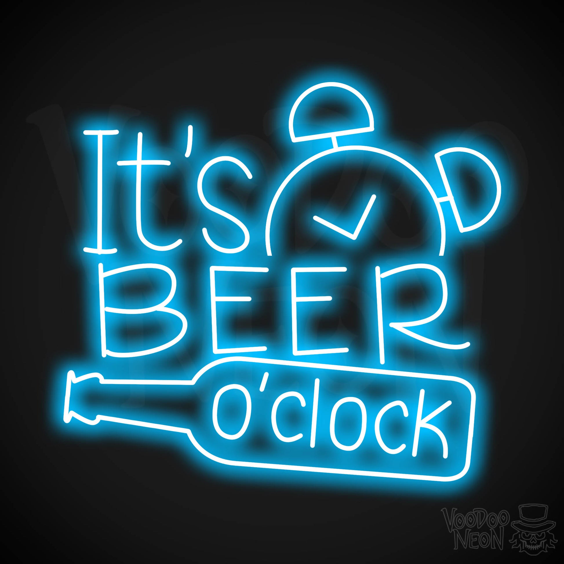 It's Beer O'Clock Neon Sign - Dark Blue