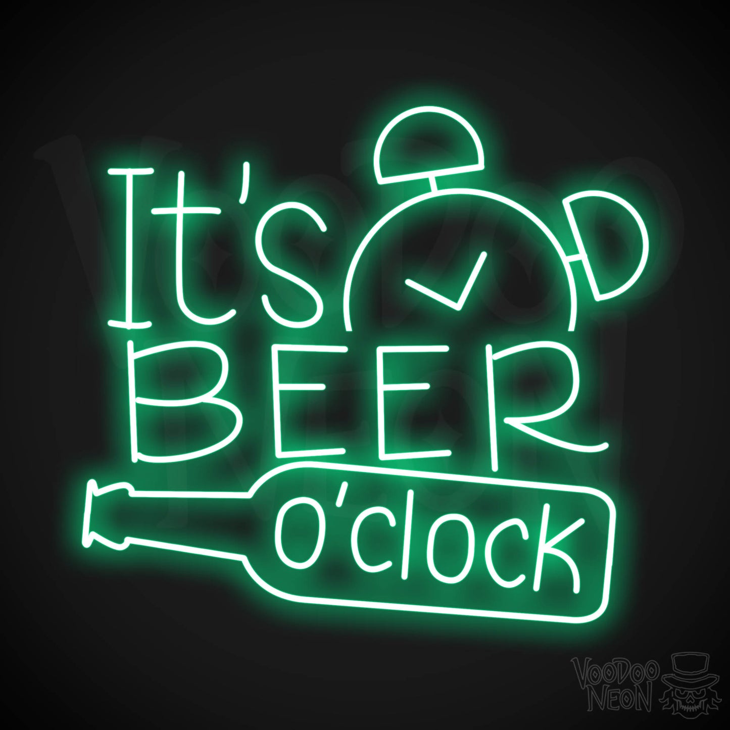 It's Beer O'Clock Neon Sign - Green