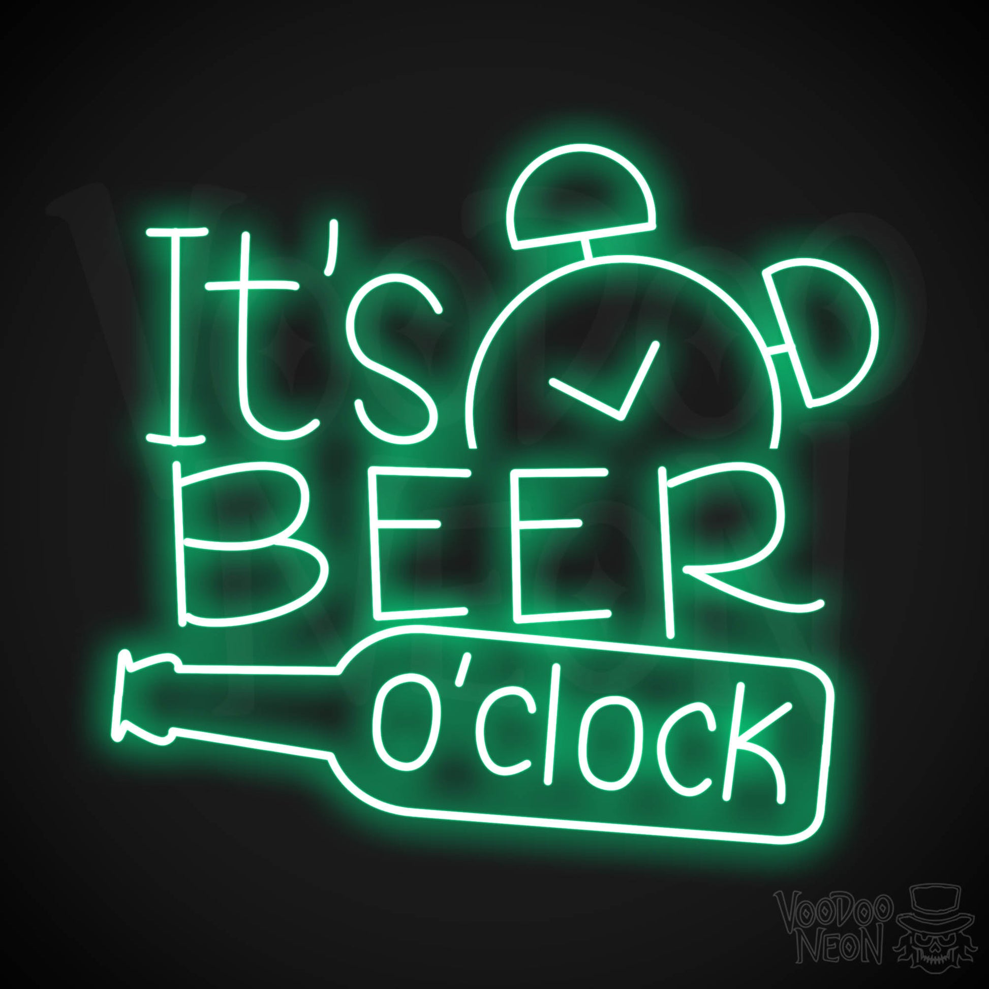 It's Beer O'Clock Neon Sign - Green