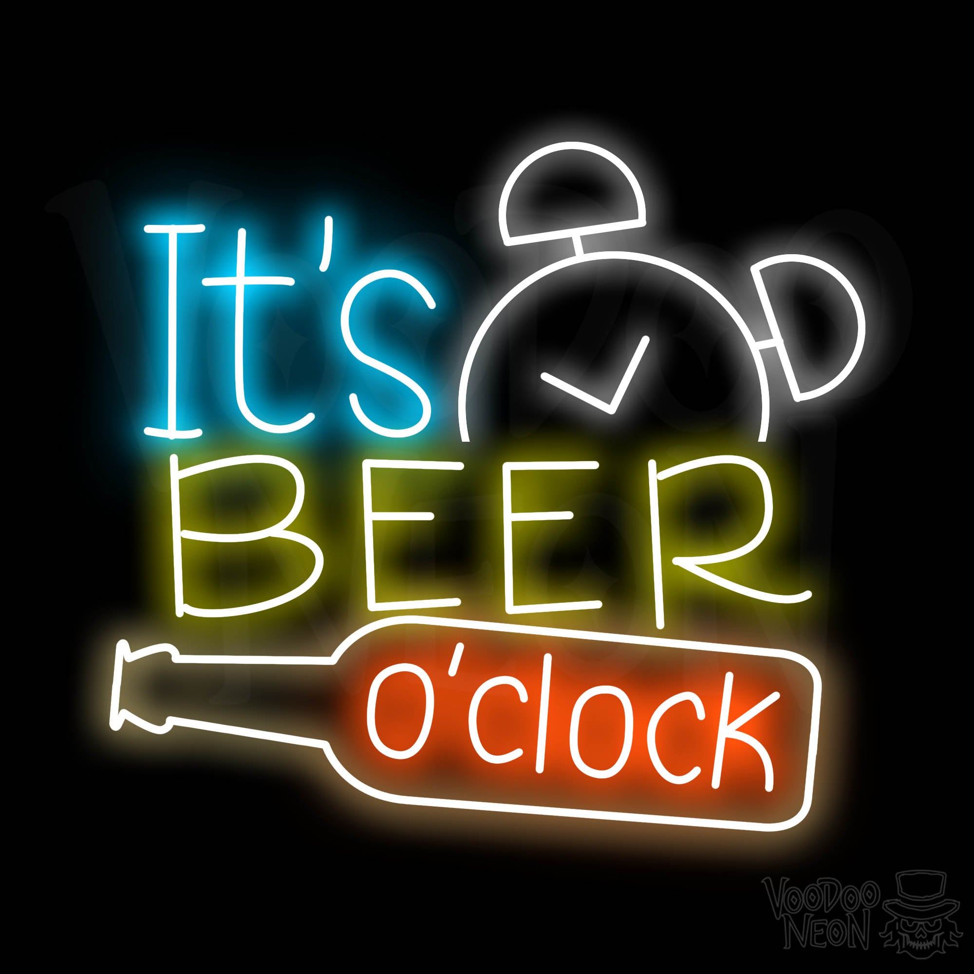 It's Beer O'Clock Neon Sign - Multi-Color