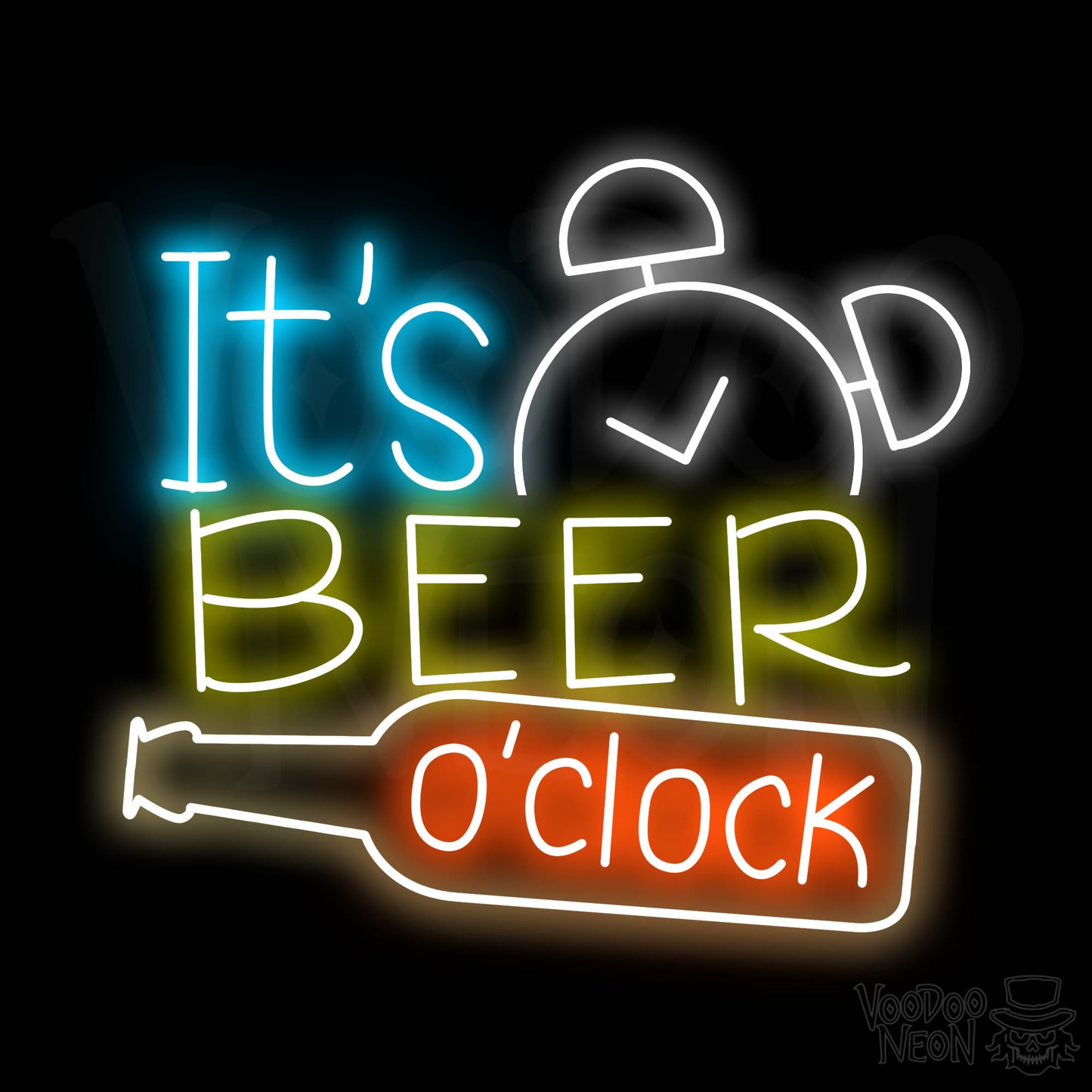 It's Beer O'Clock Neon Sign - Multi-Color