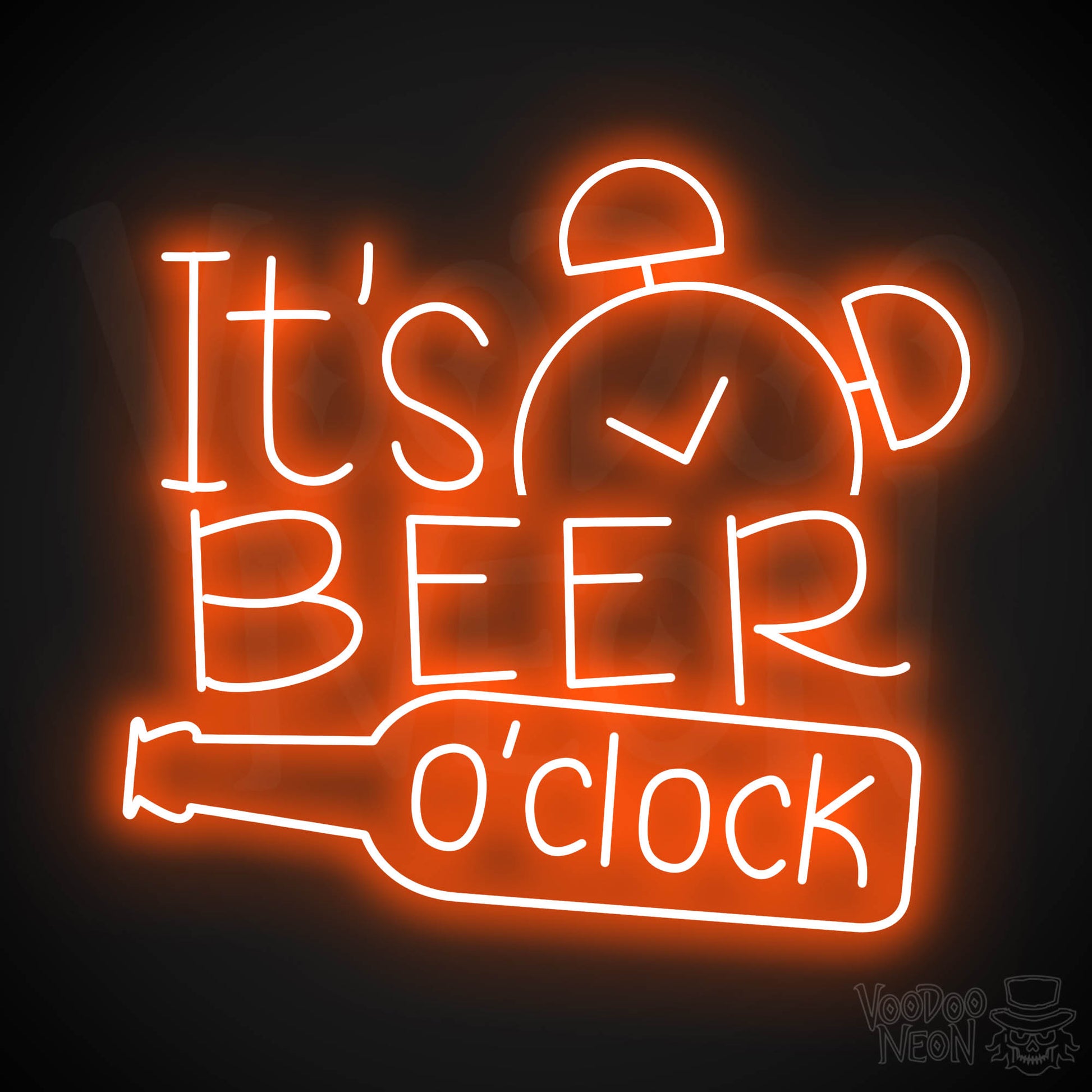 It's Beer O'Clock Neon Sign - Orange