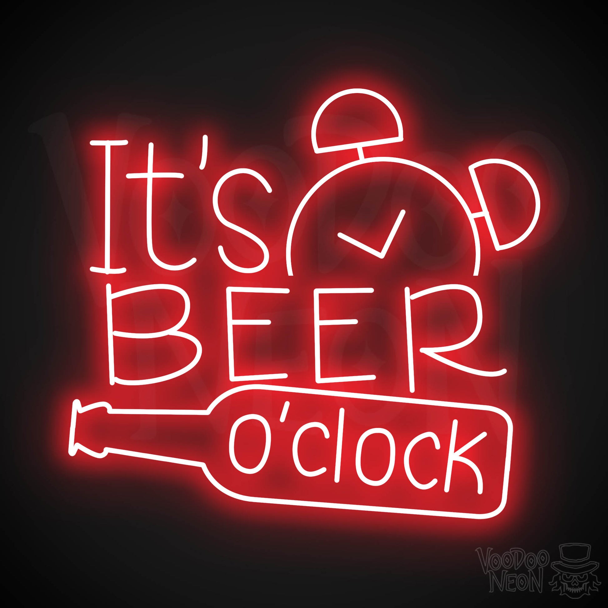 It's Beer O'Clock Neon Sign - Red