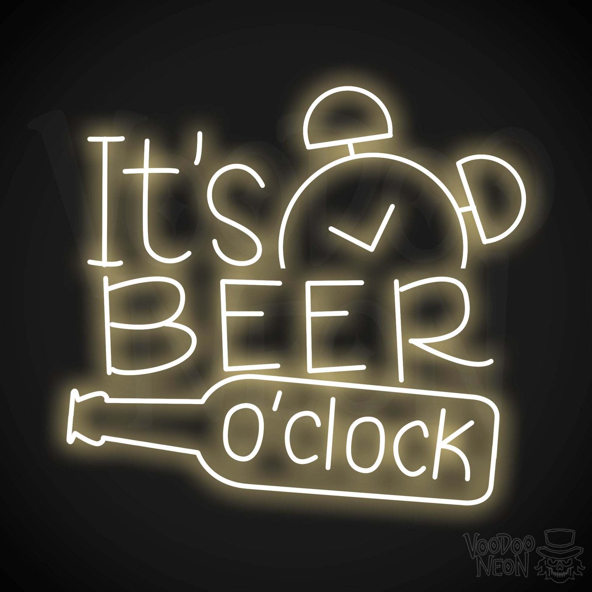 It's Beer O'Clock Neon Sign - Warm White