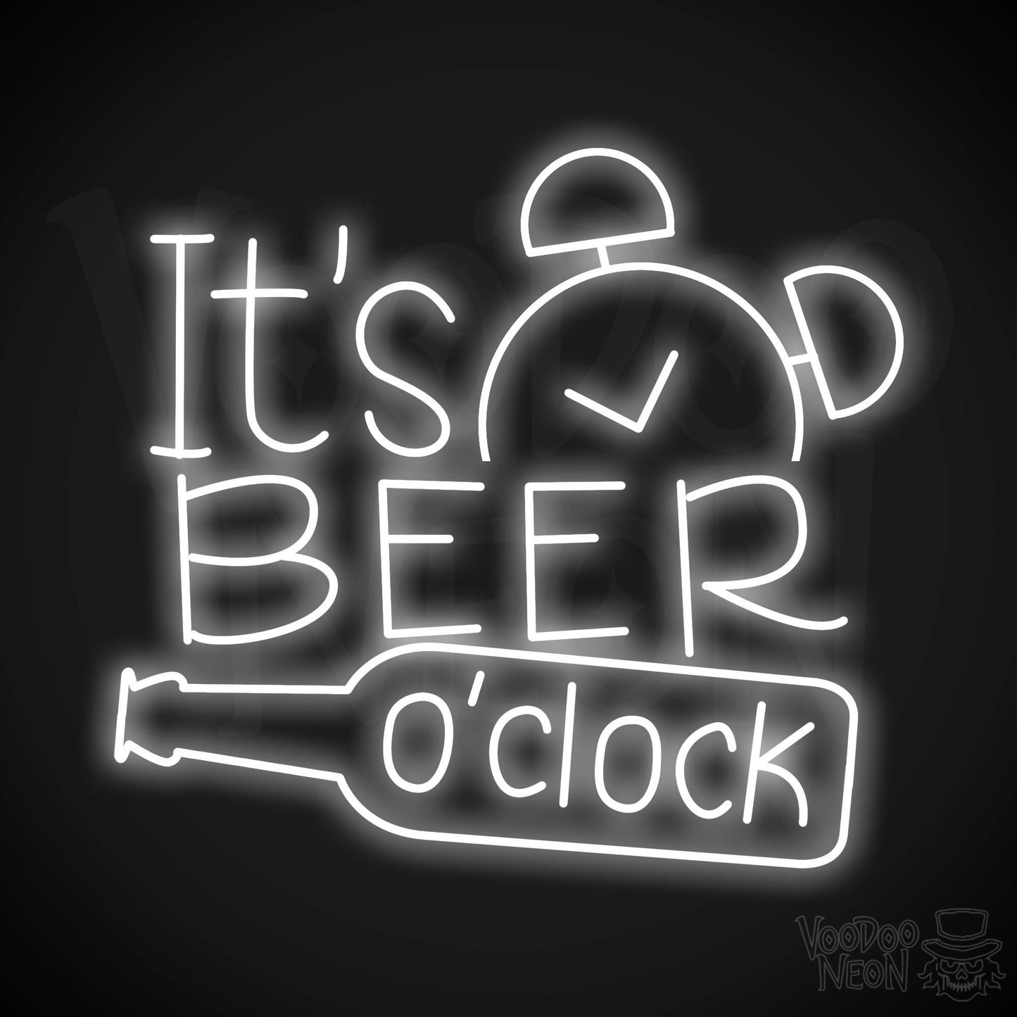 It's Beer O'Clock Neon Sign - White