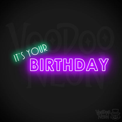 it's Your Birthday Neon Sign - Neon it's Your Birthday Sign - LED Neon Wall Art - Color Multi-Color