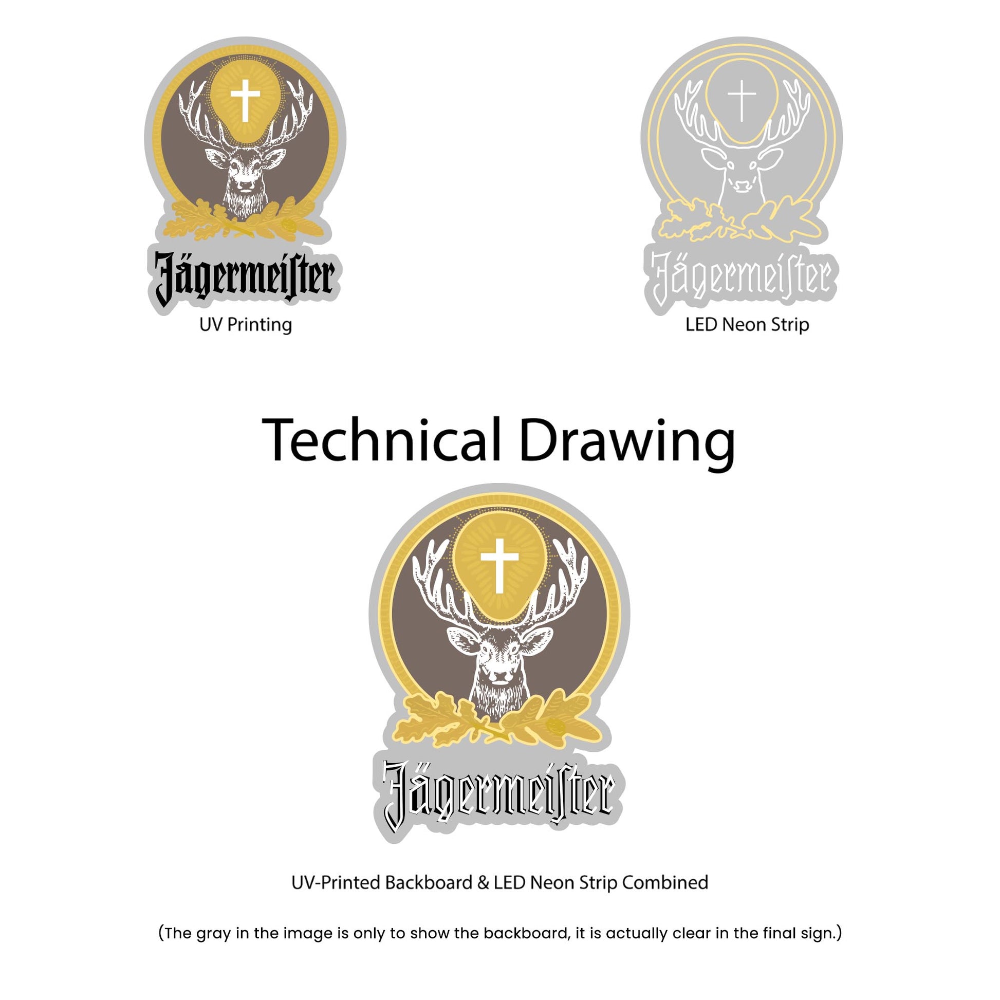 Jagermeister neon sign - Technical Drawing