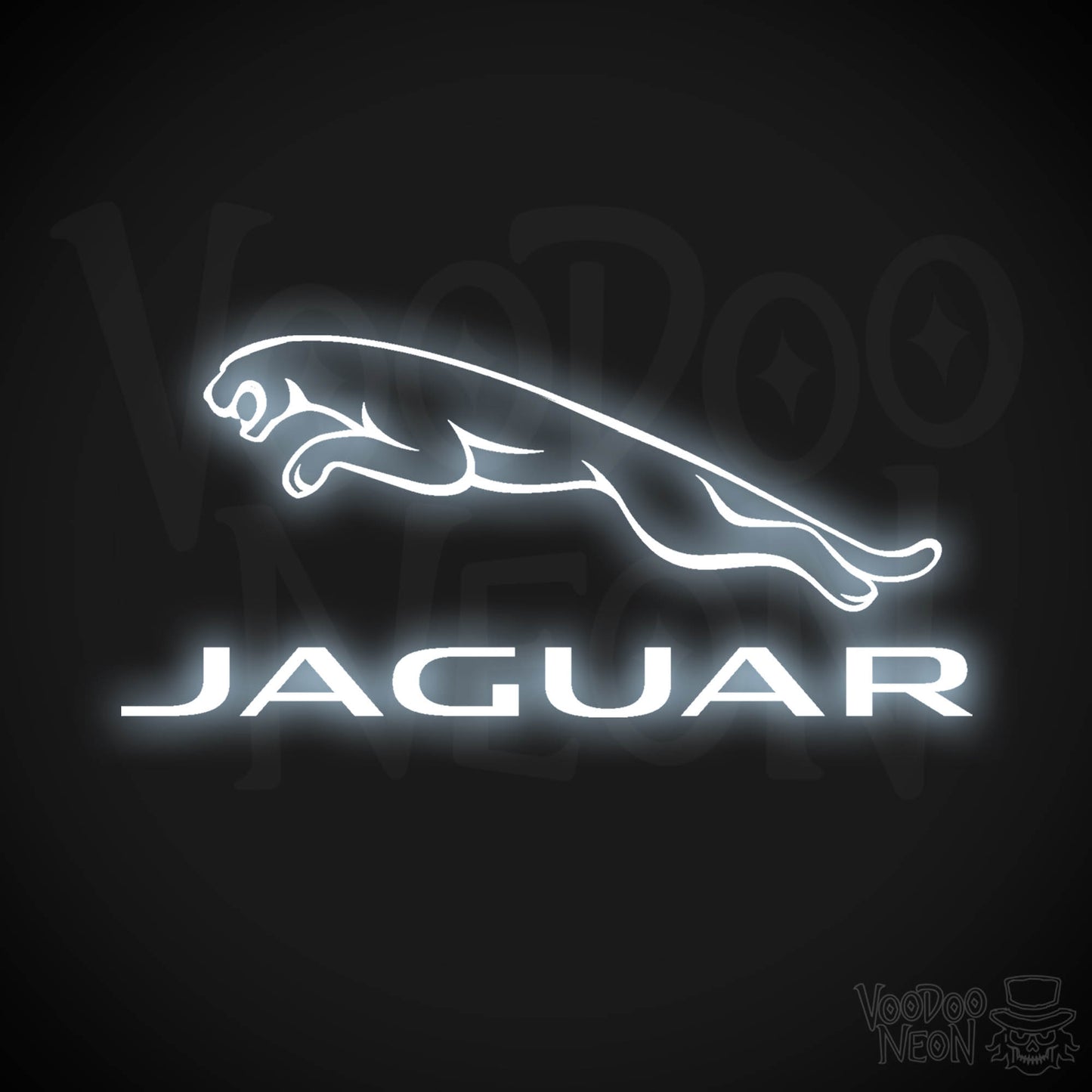 Jaguar Neon Sign - Neon Jaguar Sign| Jaguar Logo Wall Art - Color Cool White