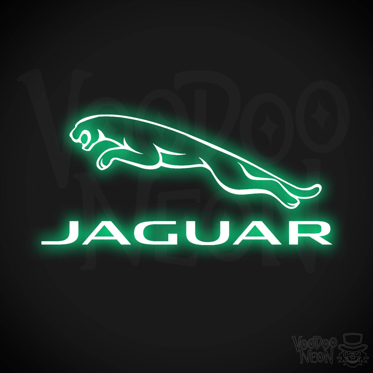 Jaguar Neon Sign - Neon Jaguar Sign| Jaguar Logo Wall Art - Color Green