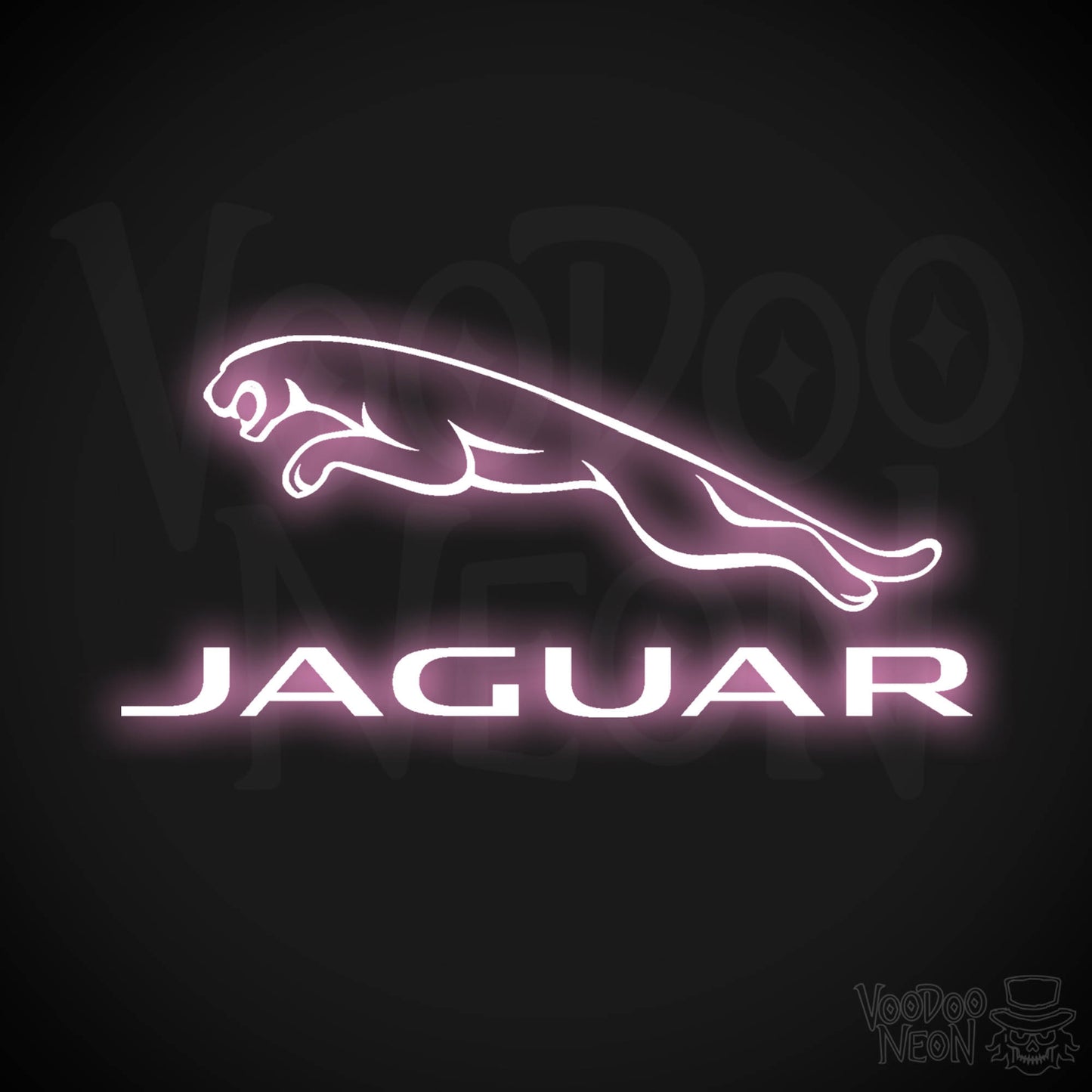 Jaguar Neon Sign - Neon Jaguar Sign| Jaguar Logo Wall Art - Color Light Pink