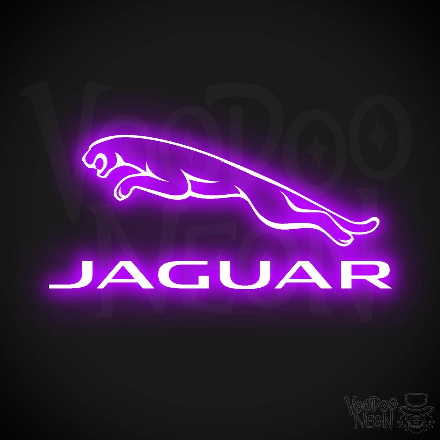 Jaguar Neon Sign - Neon Jaguar Sign| Jaguar Logo Wall Art - Color Purple
