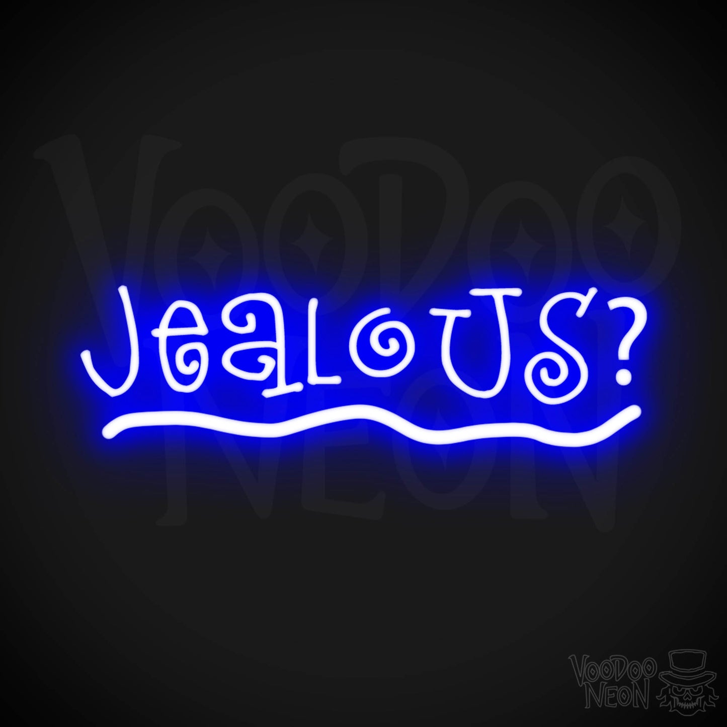 Jealous Neon Sign - Neon Jealous Sign - Color Dark Blue
