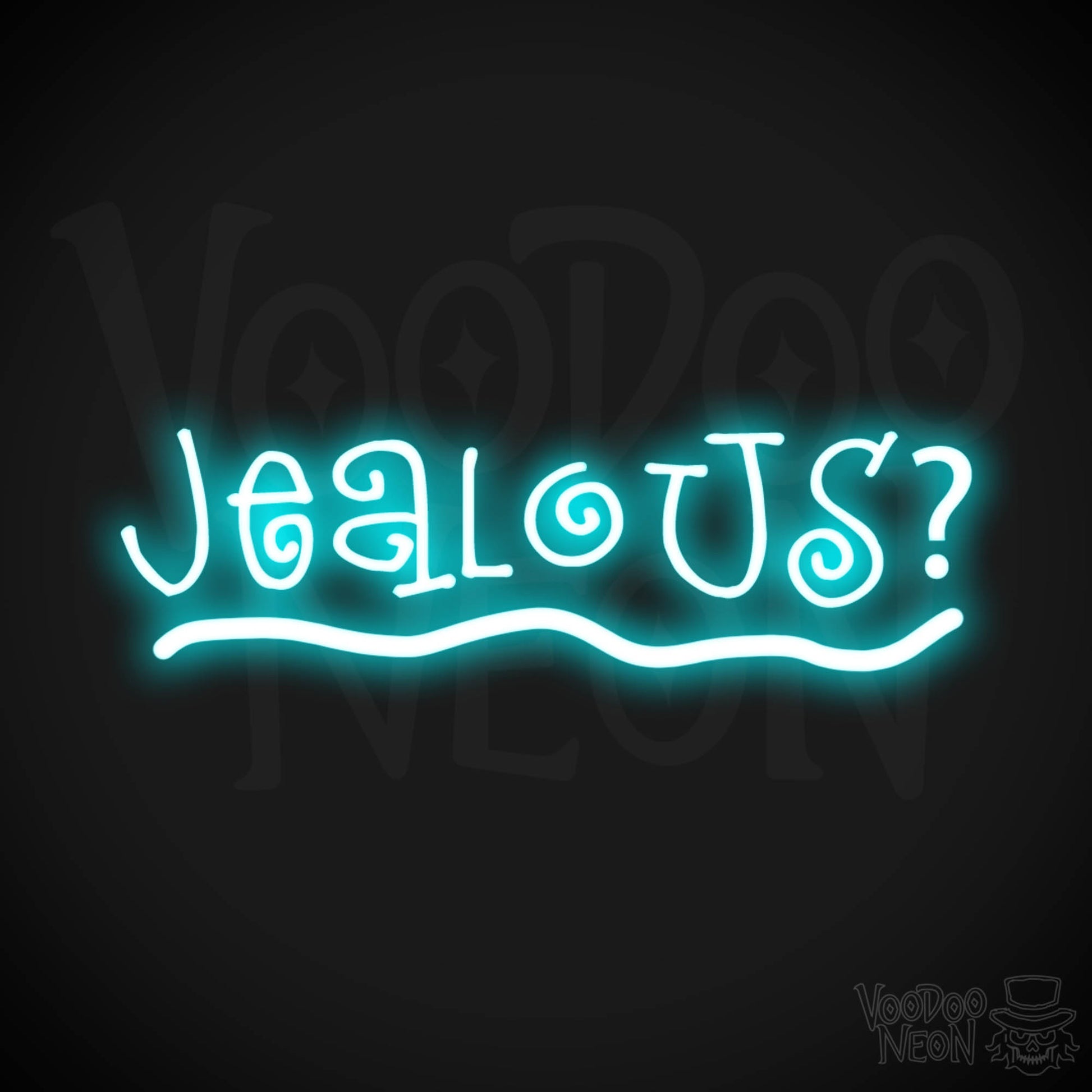 Jealous Neon Sign - Neon Jealous Sign - Color Ice Blue