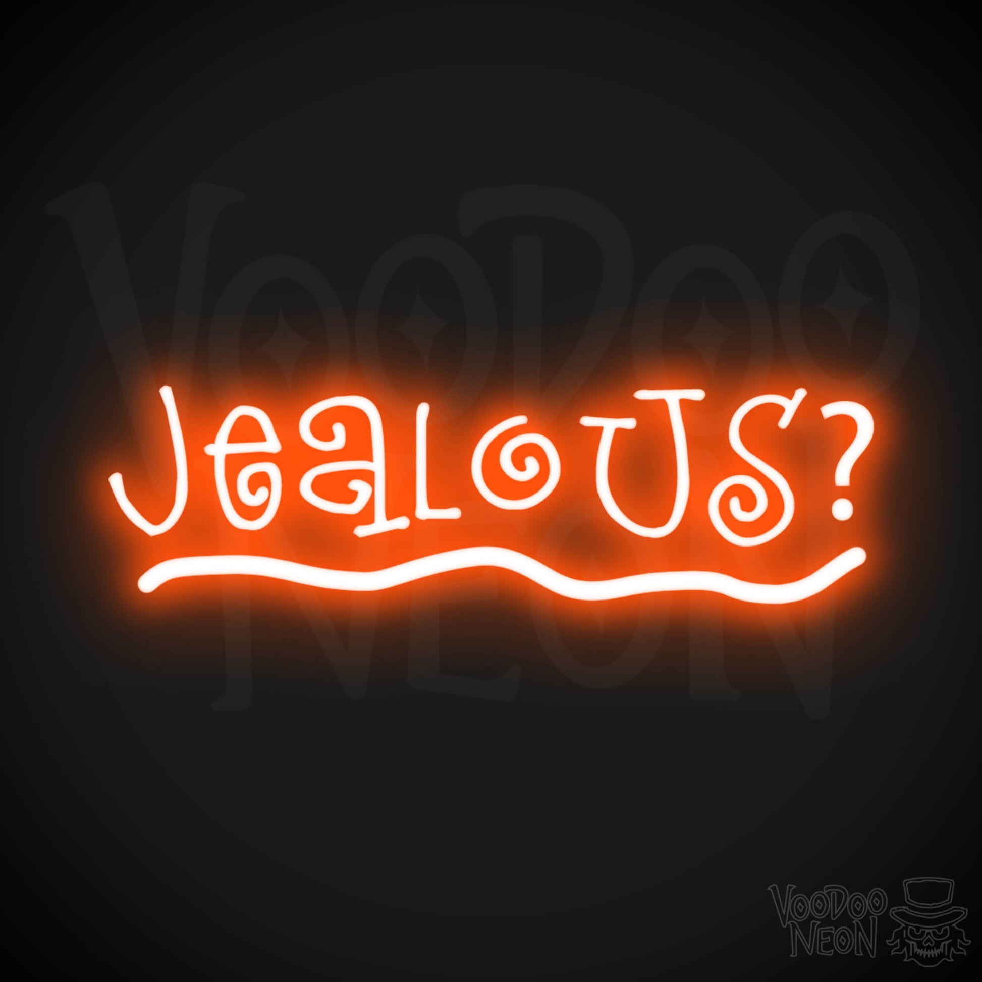 Jealous Neon Sign - Neon Jealous Sign - Color Orange