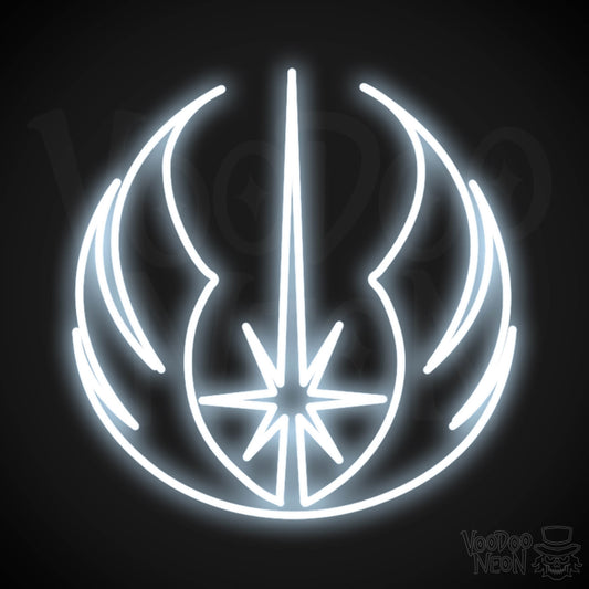Jedi Neon Sign - Neon Jedi Sign - Jedi Wall Art - Color Cool White