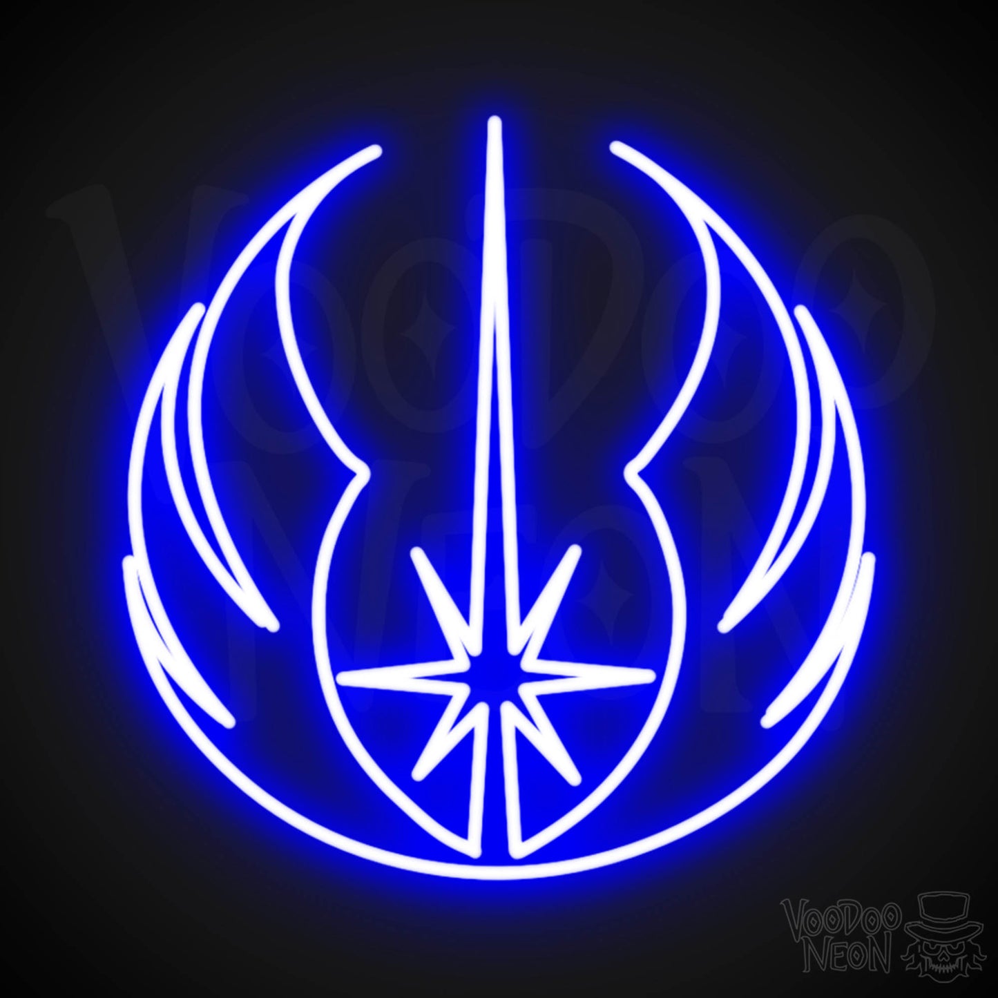 Jedi Neon Sign - Neon Jedi Sign - Jedi Wall Art - Color Dark Blue