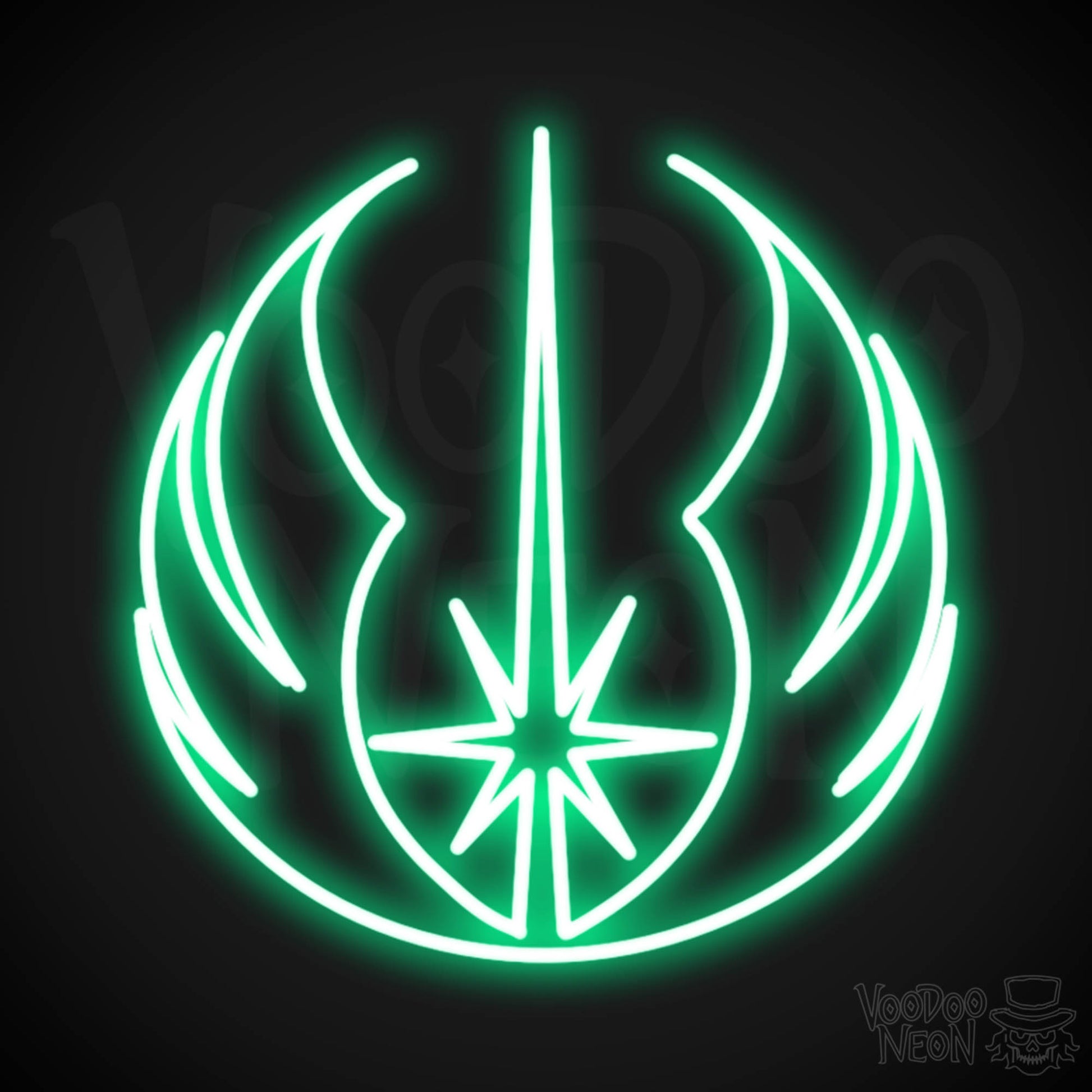 Jedi Neon Sign - Neon Jedi Sign - Jedi Wall Art - Color Green