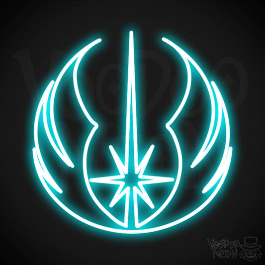 Jedi Neon Sign - Neon Jedi Sign - Jedi Wall Art - Color Ice Blue