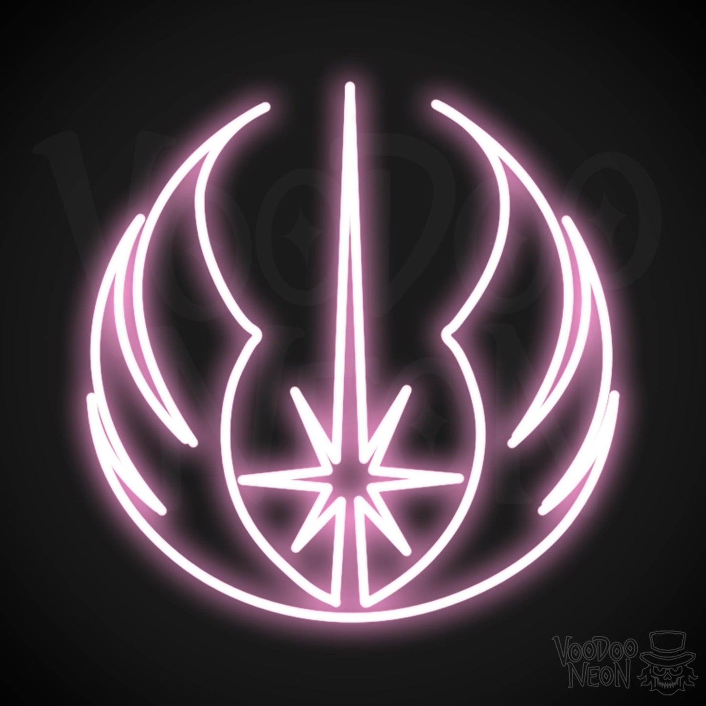 Jedi Neon Sign - Neon Jedi Sign - Jedi Wall Art - Color Light Pink