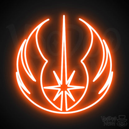 Jedi Neon Sign - Neon Jedi Sign - Jedi Wall Art - Color Orange