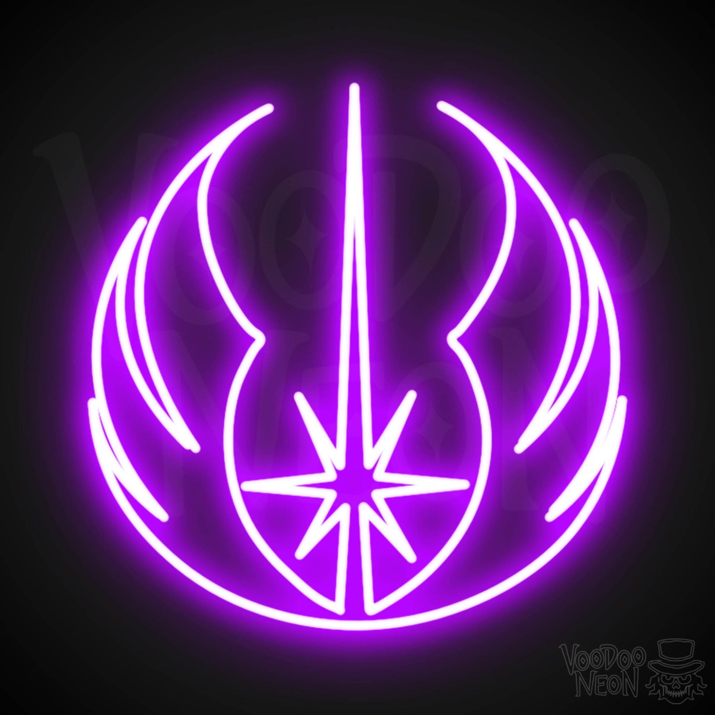Jedi Neon Sign - Neon Jedi Sign - Jedi Wall Art - Color Purple